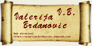 Valerija Brdanović vizit kartica